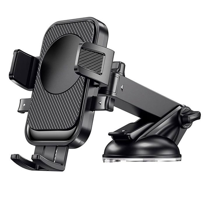 Support Téléphone Voiture Universel Rotatif Ajustable Inclinable Extensible Stable - Noir