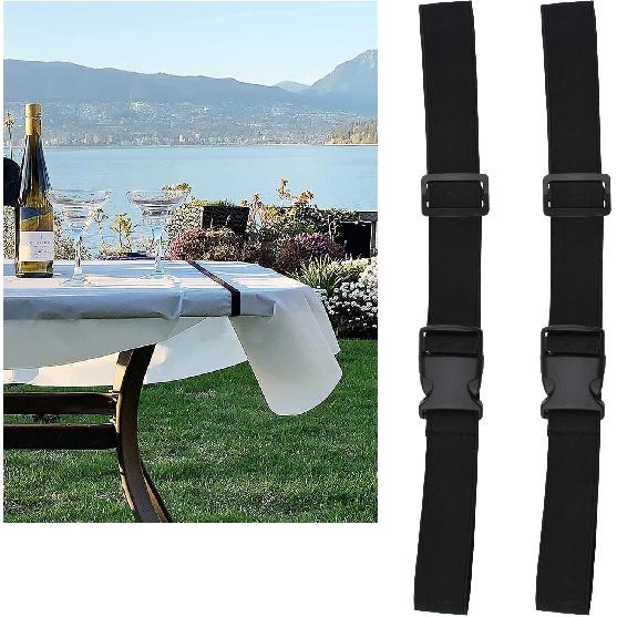 MOROBOR Tablecloth Strap Band, 2pcs Table Bungees To Hold Down Table Cloth Adjustable Table Cover Sheet Straps Elastic Fastener Gripper Strap for