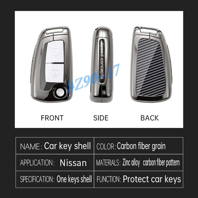 Premium Metal Carbon Fiber Car Key Fob Case Cover Keychain Accessory For Nissan Rogue Sport Qashqai J11 X-Trail T32 Kicks Juke