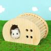 Eiform Glattes Holz Hamsterhaus Unterschlupf Versteck Kletterspielzeug Käfig Haustierzubehör für Zwerghamster Wüstenrennmäuse