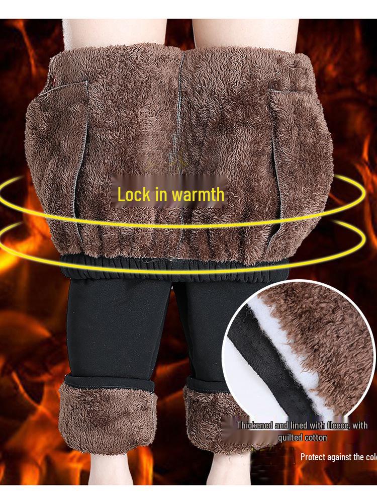 Women's Winter Lamb's Wool Pants: Warm, Loose-Fit, Plus Velvet for Middle-aged & Elderly