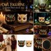 Resin Owl Figurine Decorative Statue Handcrafted Animal Sculpture for Home Office Desk Shelf Accent Unique Art Piece