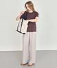 BASIC HOUSE Women'S Breathable Elastic Waist Wide Pants Dark Beige