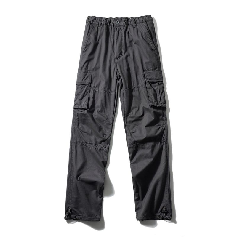 American Logging Cargo Pants Men s Autumn and Winter Fleece-lined Thickened Straight Multi-Pocket Pants Export Men s Pants Casual Pants Gray L