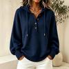 Damen Freizeit Locker Geschnitten Kapuzen Strickpullover Top