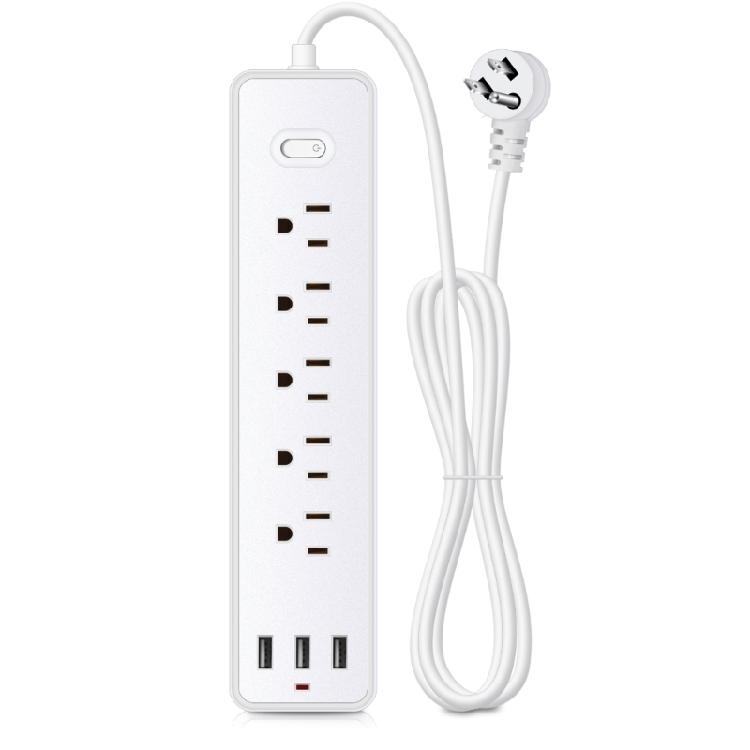 

Universal Electrical Socket Extension Cable 8 in 1 Power Strip for Office Home 1 білий