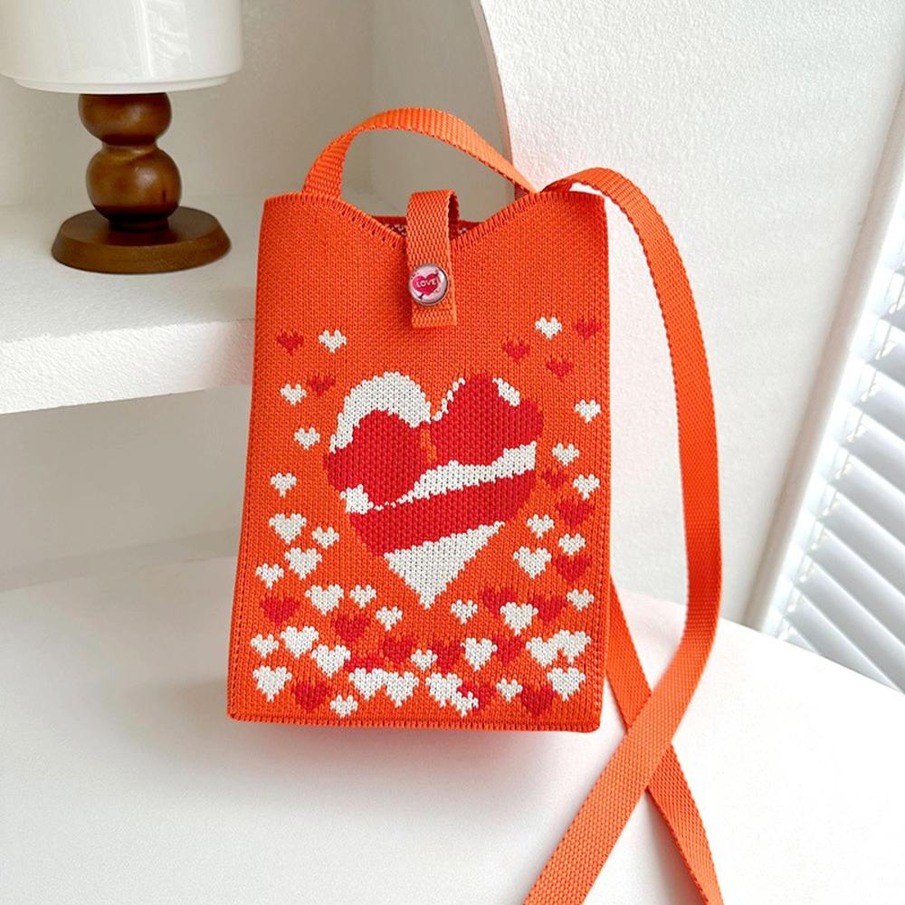 FASHION 2024 Knitted Mini Cross-Body Mobile Phone Bag Korean Versatile Student Commute Shoulder Bag Square Small Purse Handbag For Women