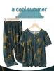 Mom's Bamboo Cotton Plus Size Summer Casual Set – Loose Short-Sleeve Top & Two-Piece Outfit for Middle-Aged and Elderly Women