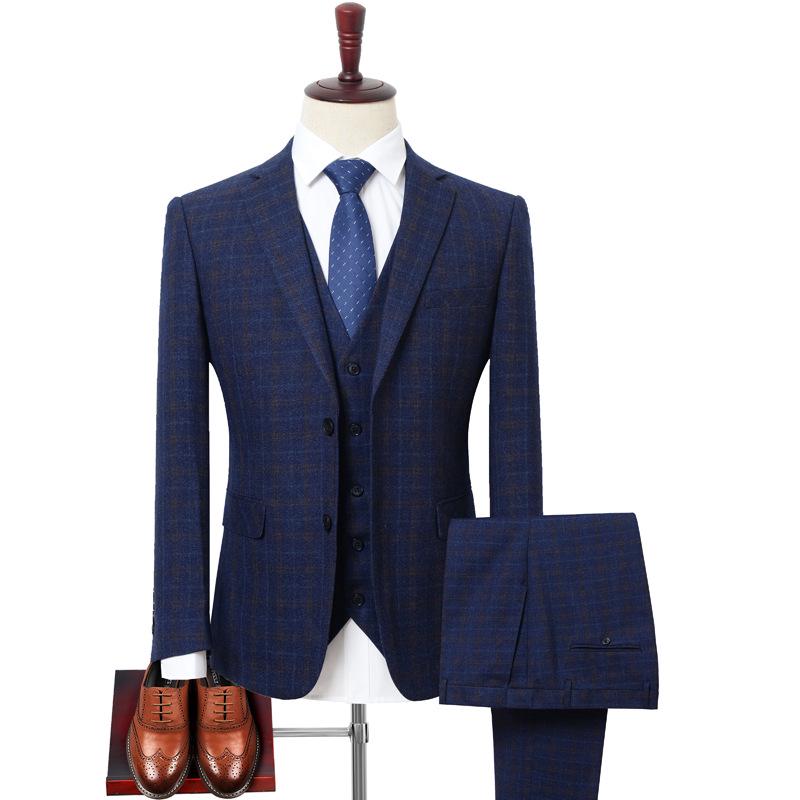 Men's Plus Size Plaid Suit Set for Weddings & Casual Events