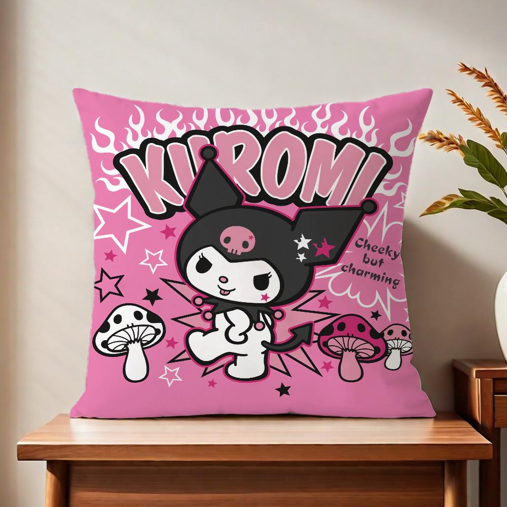 K-Kuromi-I Cute Cushion Cover For Pillow Printing Sofa Decoration Home Car Room Coffee Shop Office Nordic Simplicity