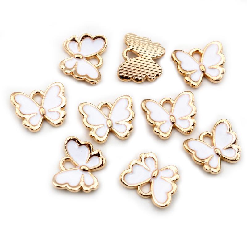 20pcs Small Enamel Butterfly Charms Pendant 10x13mm Alloy DIY Jewelry Making Accessories Findings for Necklace Bracelet Earrings