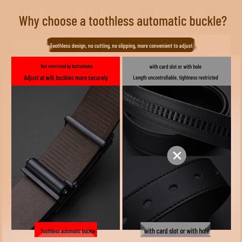 Warrior Men's Genuine Leather Automatic Buckle Belt