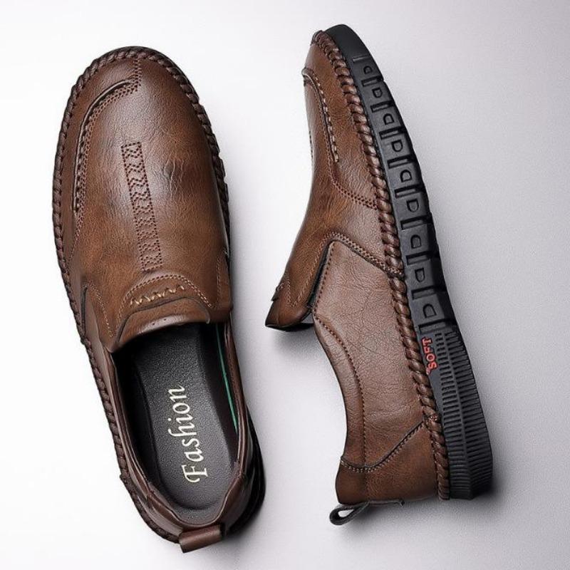 Men'S Baita Casual Leather Shoes Men'S Soft Leather Soft Sole Lazy Sleeve One Pedal Shoes Single Shoes Loafers Doudou Leather Shoes