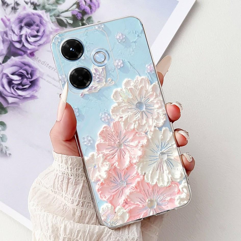 New For Xiaomi Redmi 13x 4G Case Cute Cartoon Panda Machine Flower TPU Soft Silicone Cover For Xiomi Redmi 13X Shockproof Bumper