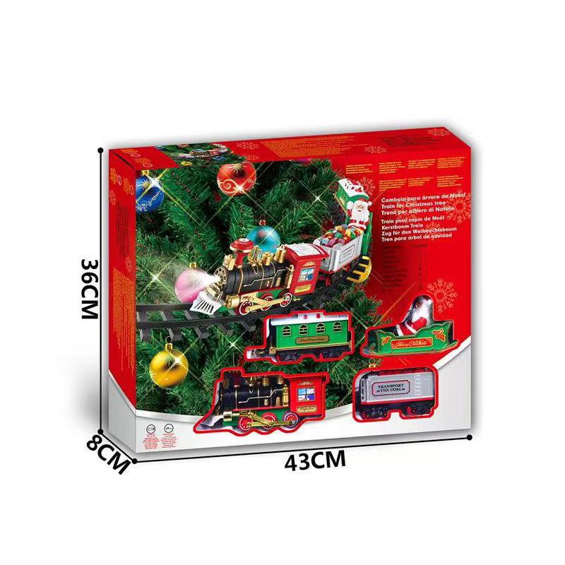 Electric Christmas Steam Train Toy for Kids 3-6 Years with Lights, Music, and Smoke Effect