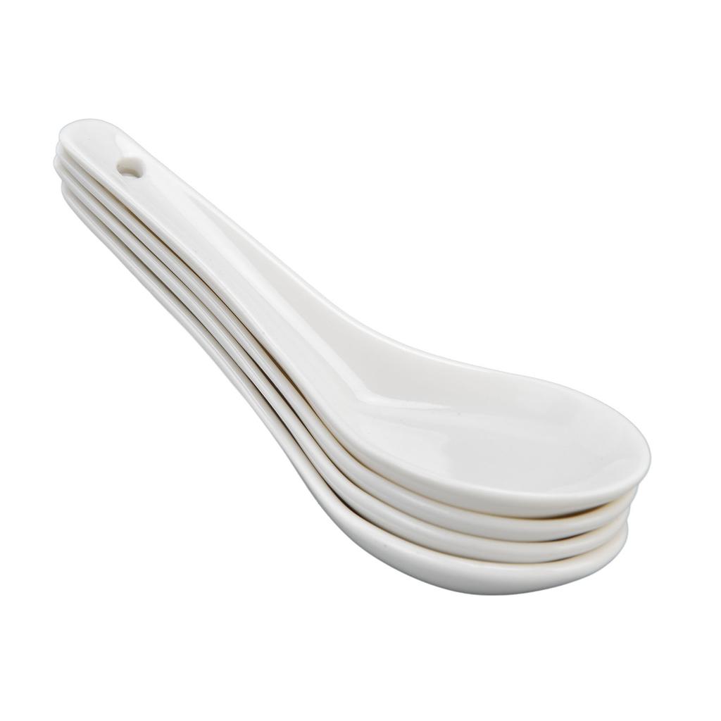 Ceramic Spoon Fine Workmanship Simple Elegant Long Handle Ceramic Material Chinese Soup Spoons