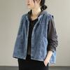 Spring and Autumn Denim Vest Women Literary Leisure Fashion Loose Shoulders Outside Sleeveless Shoulder Undershirts Plus Size