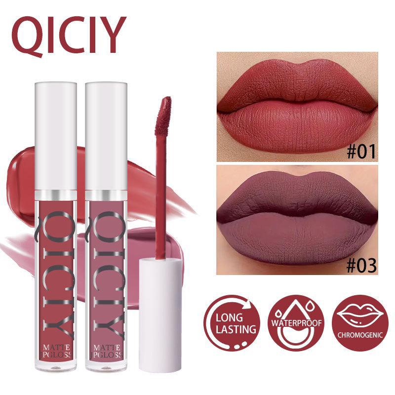 QICI Velvet Matte Lip Glaze Set - Non-Stick, New Makeup Essential
