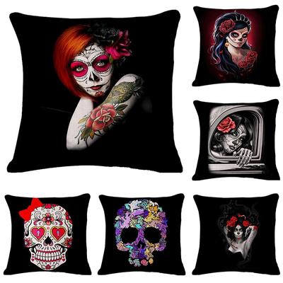 Cráneo Dorado Patrón de Moda Decoración del Hogar Funda de Almohada Funda para Cojín