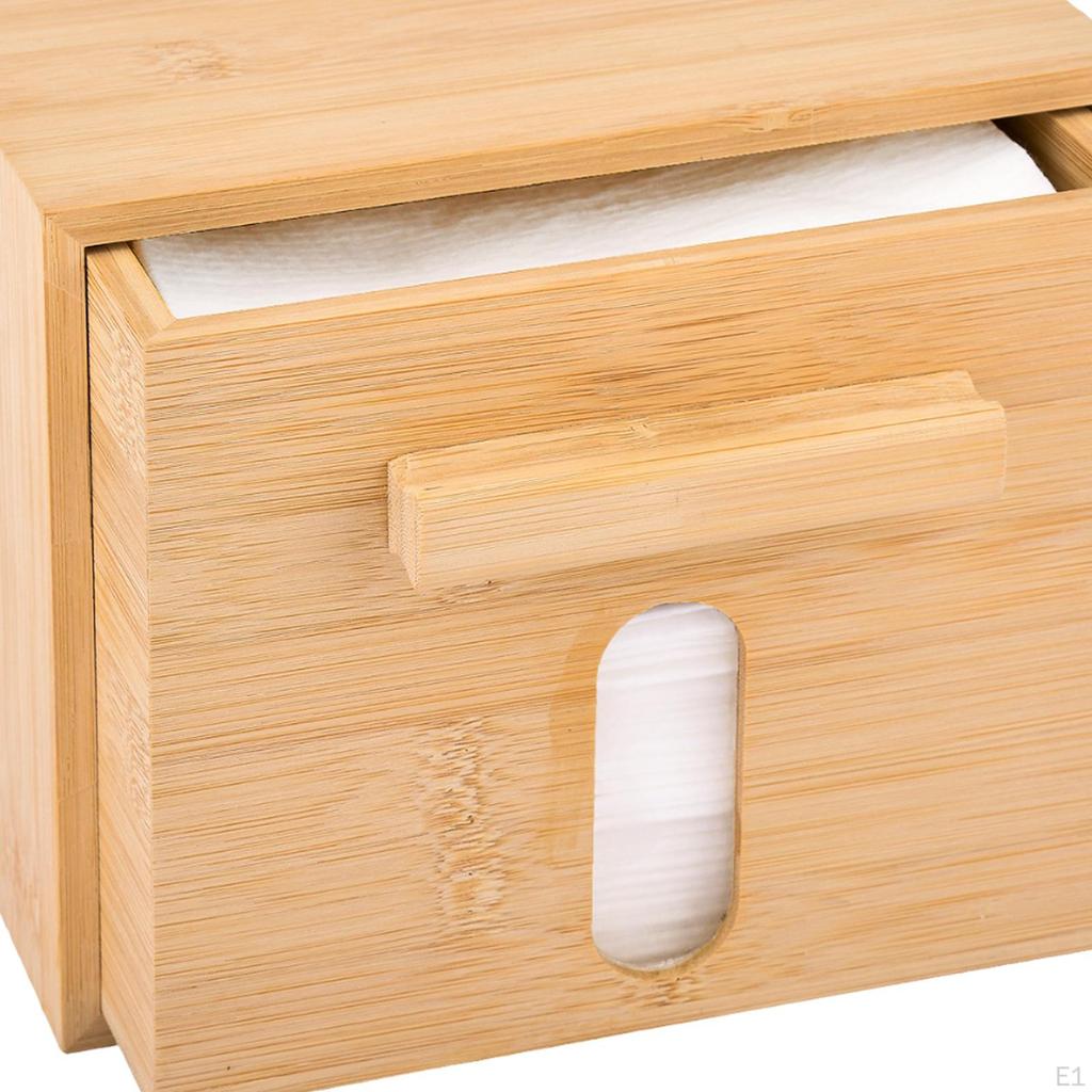 Bamboo Wood Box for Face Towels Storage Container Practical Creative Desk Dry Wipes Elegant