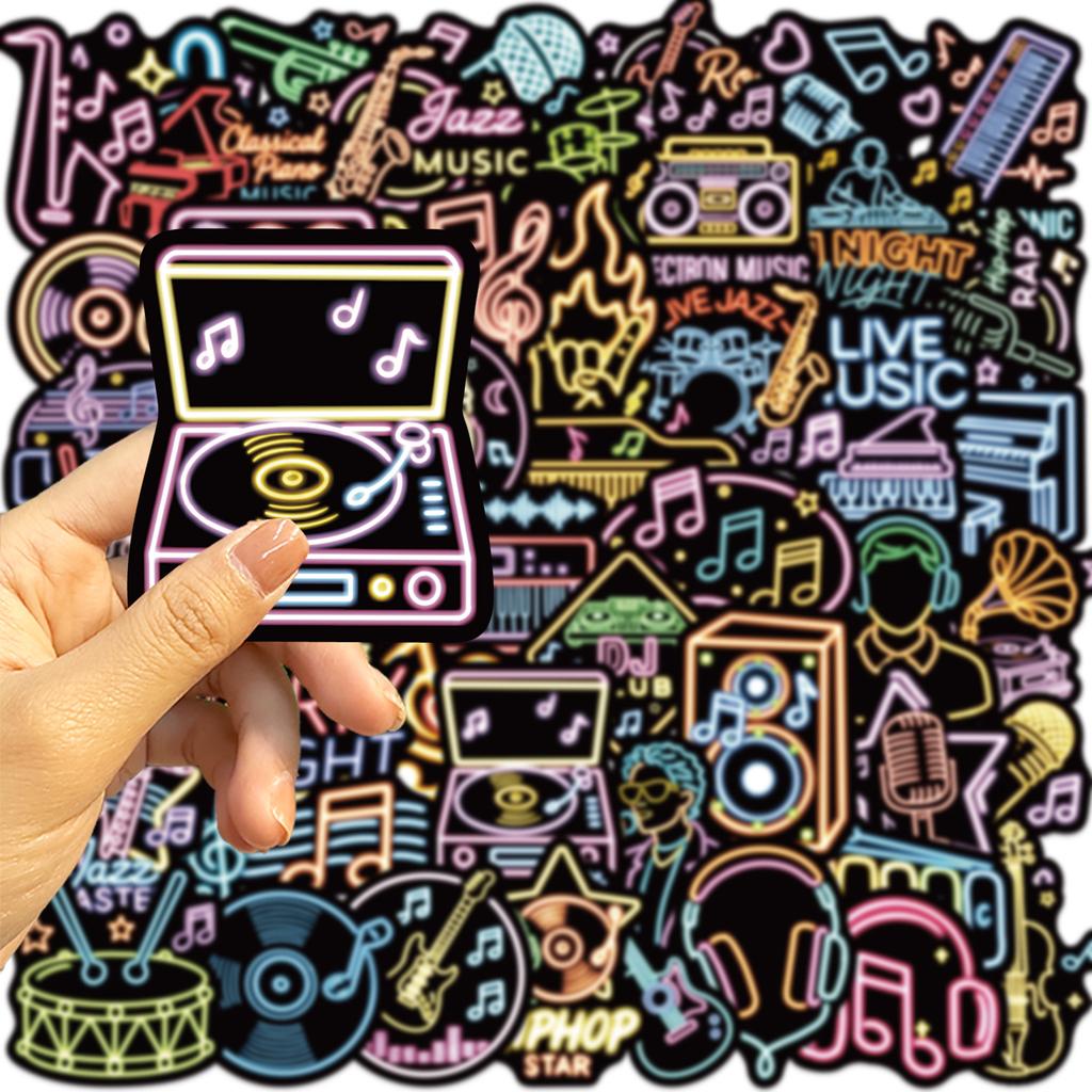 50-100PCS Cartoon Music Symbol Graffiti Stickers Decorative Guitar Notebook Luggage DIY Waterproof