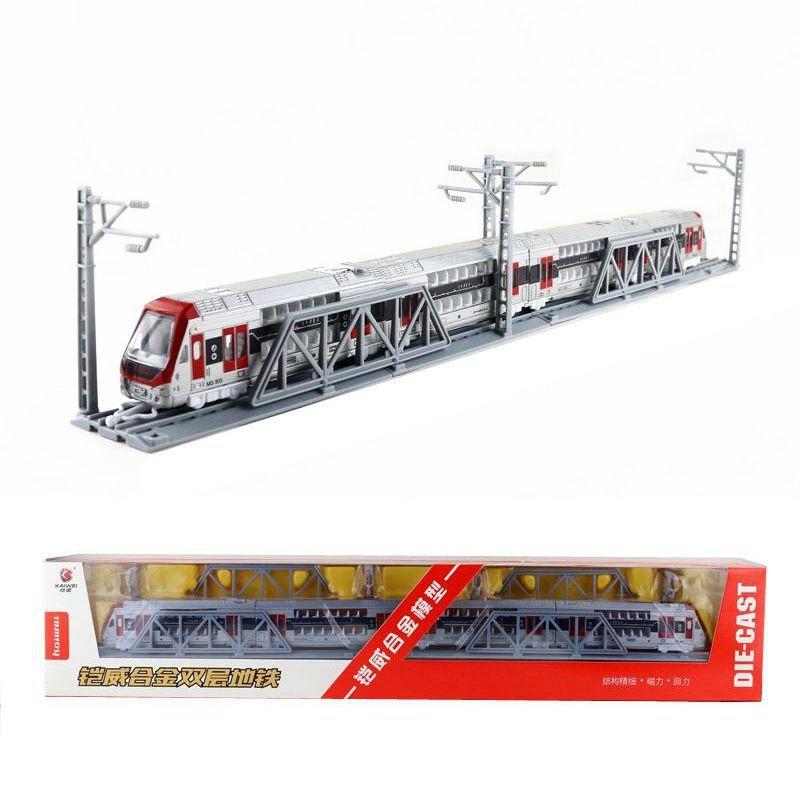 Train Doubledeck Subway Toy With Magnet Connection For Kids And Model Collectors