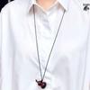 Retro Rosewood Gourd Pendant Necklace - Unisex Literary Design