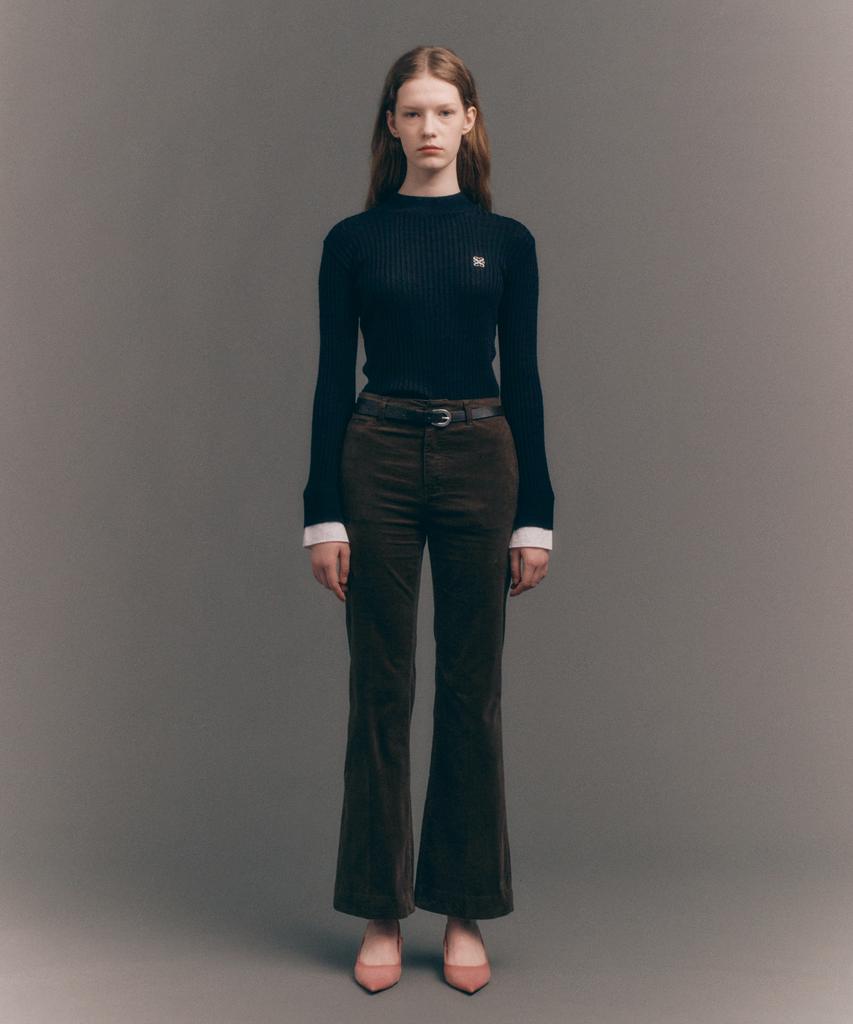 Seteo (W) Cuff Mock Neck Knit Black