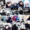 Gojo Satoru Jujutsu Kaisen Stickers for Mobile, Notebook, Anime Decor. Black and White Collage Design.