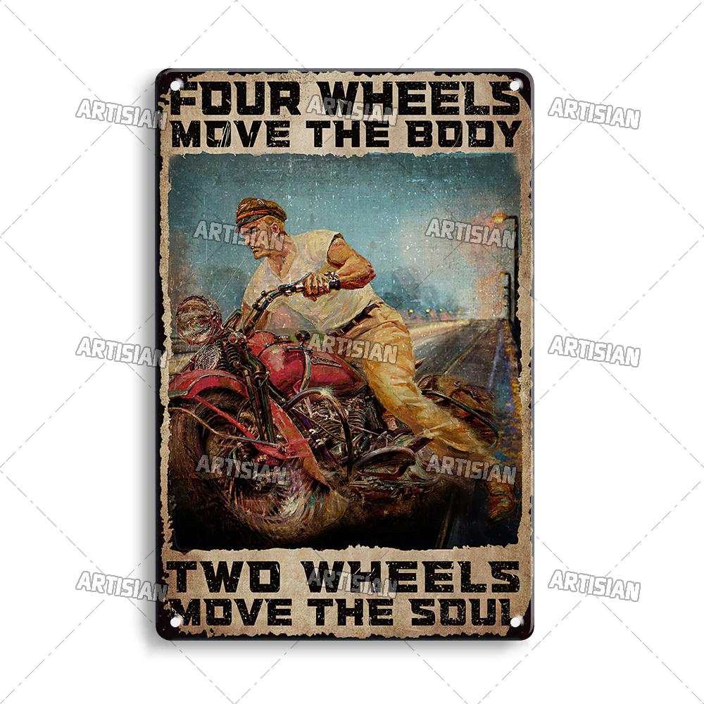 Artisian Motorcycle Metal Poster Motorbike Tin Plaque Racing Riding Decorative Plate Wall Decor Garage Bar Pub Club Hotel Cafe