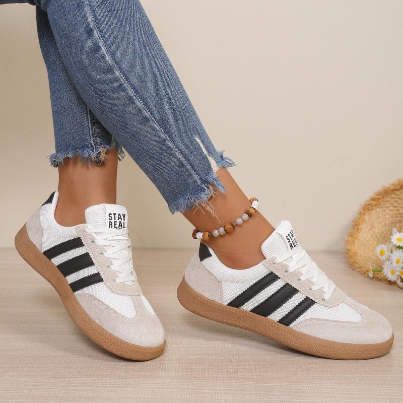 Women's Spring-Autumn Retro Casual Sports Board Shoes, Training Style Versatile Footwear, Available In Large Sizes.