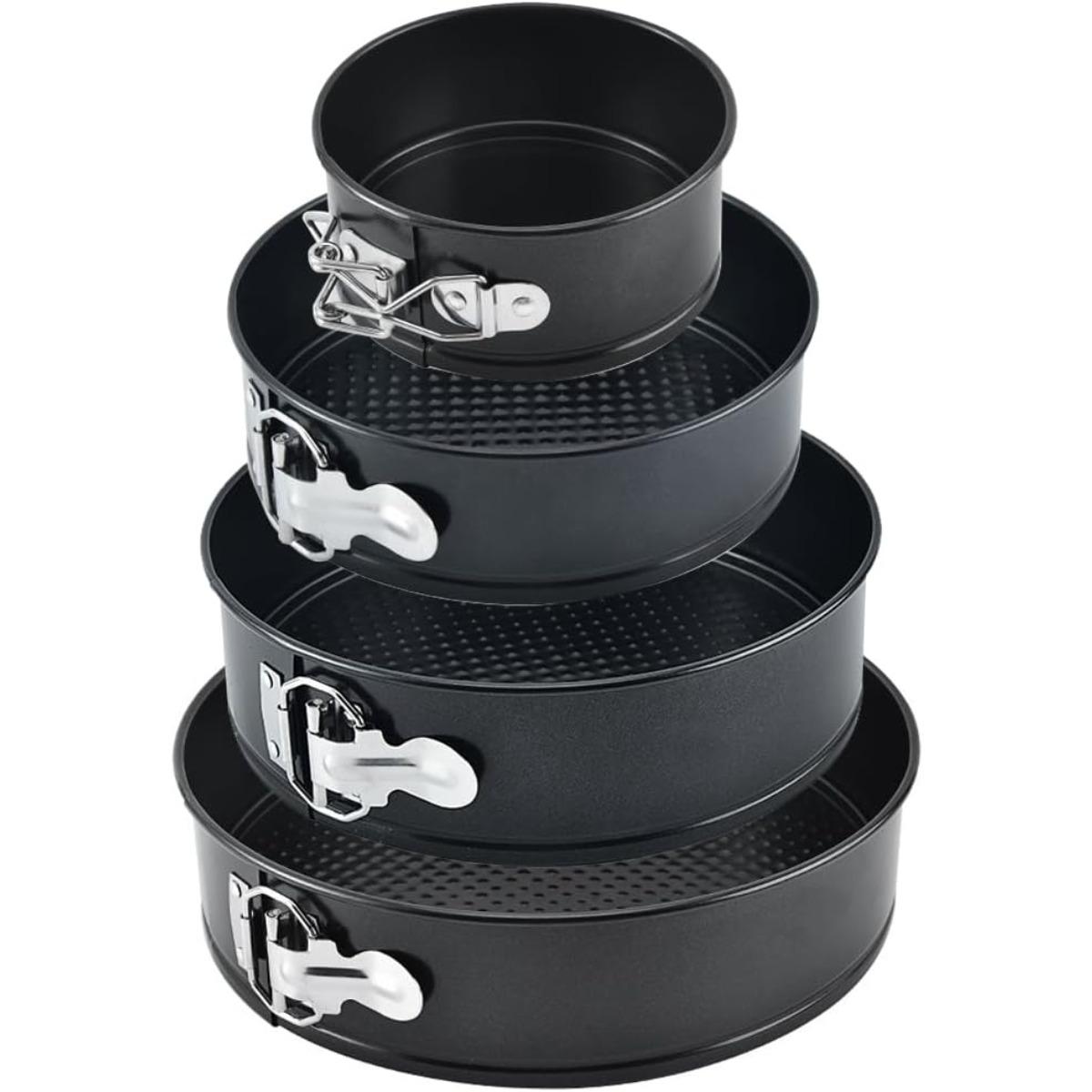 

Spring Mold Cake Mold Set Leak-proof Round Cake Mold with A Removable Bottom Suitable for Baking Cakes Pies Pizzas and Quiche. чёрный