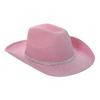 Halloween Party Silver Pink Glitter Diamond Stripe Cowboy Hat With Goggles For Costumes And Celebrations