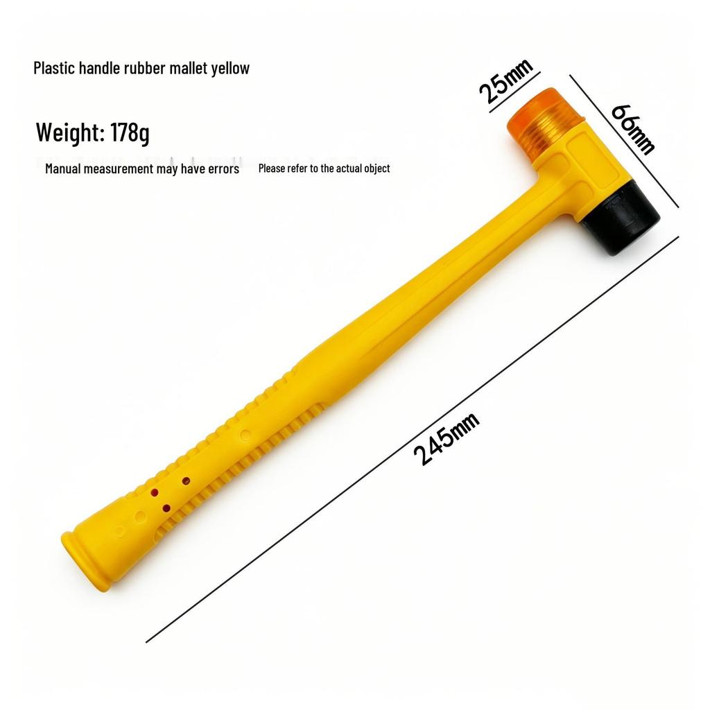 Detachable Double-Headed Hammer: Goldsmith & Silverware Manual Tool with Round Rubber Sledgehammer Head for Household Installation