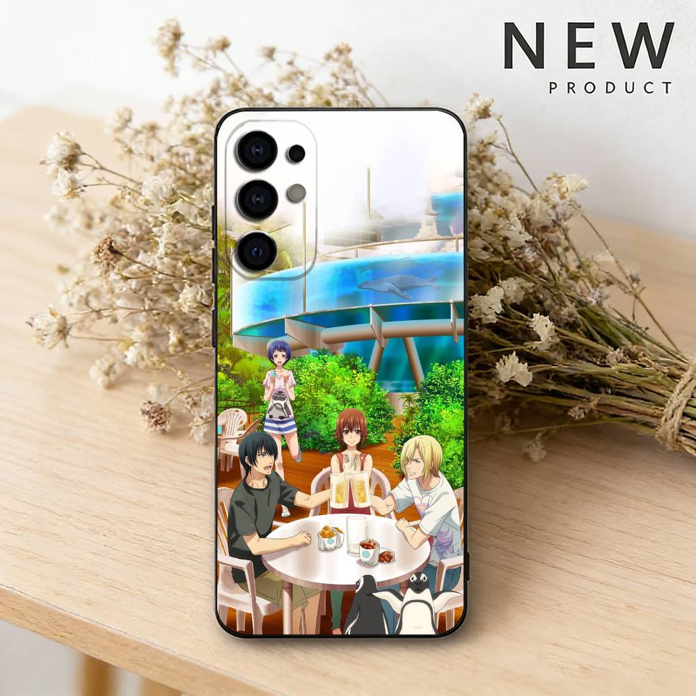 Anime Grand B-Blue Dreaming Handyhülle Für Samsung S26,25,24,23,22,30,21,10,9,Ultra,Plus,Lite Schwarze Weiche Hülle
