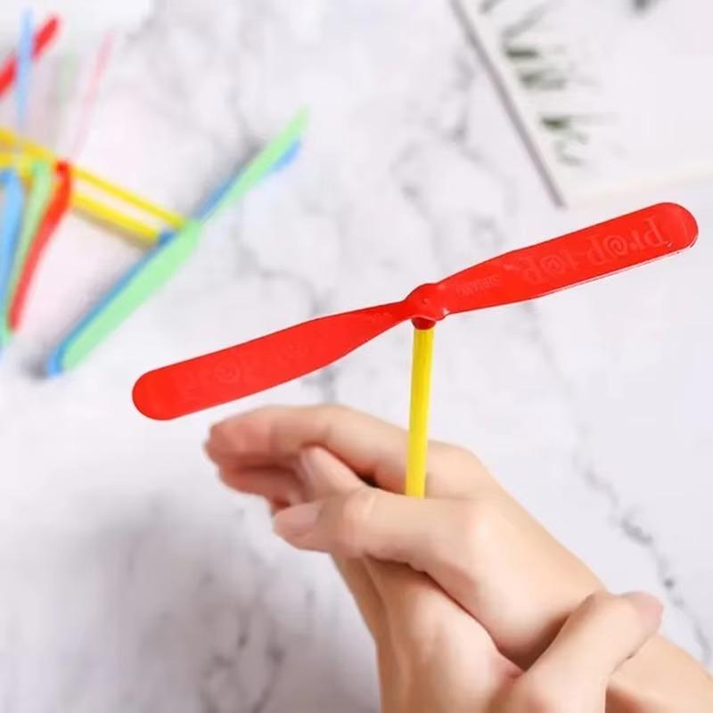 10/20pcs Novelty Plastic Bamboo Dragonfly Propeller Outdoor Classic Toy Kid Gift RotatingFlying Arrow Multicolor Random Color