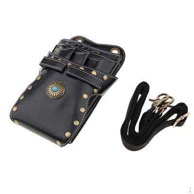 High Quality PU Leather Hairdresser Bag Tool Black, As Described