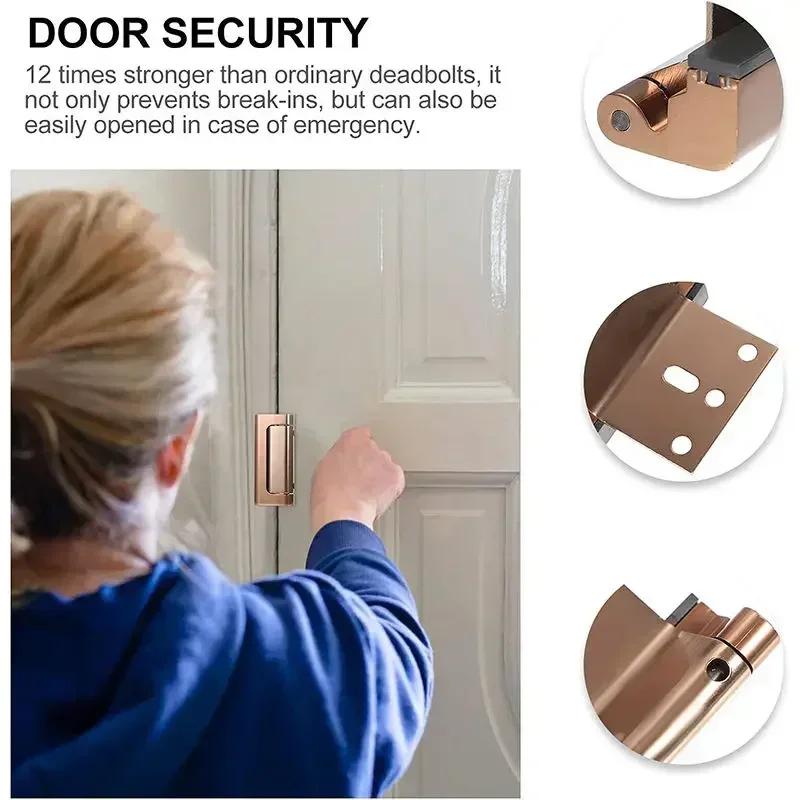 Home Security Door Reinforcement Lock - Safety Bedroom Door Lock Withstand 800 Lbs, Kids Safety Deadbolt Lock