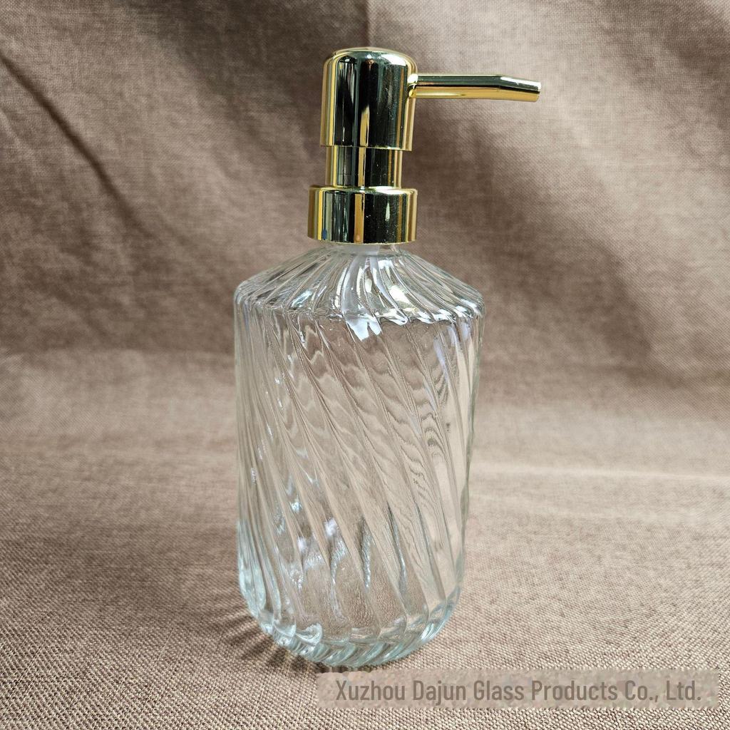 Duschgel- und Shampoo-Spenderflasche aus Twill-Glas, einteilig