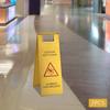 2pcs 24In Stainless Steel Floor Slip Warning Signs, Gold Foldable A-shaped Wet Floor Identification for Schools & Shopping Malls