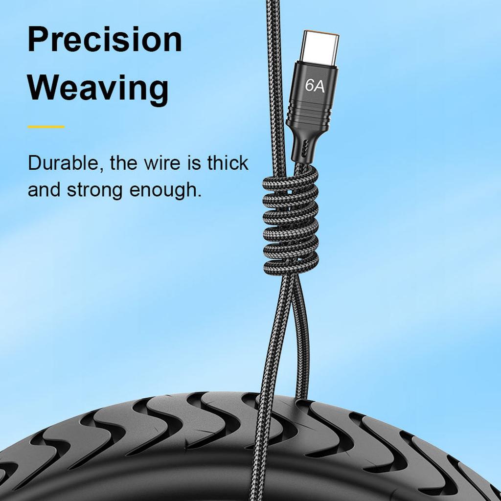 USB C Fast Charging Cable 6A PD 66W Data Sync Nylon Braided Cord USB C to Type C Adapter Fast Charging Cable