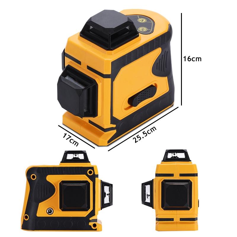 3D 12 Lines Green Cross Line Laser Level 360 Degree Rotation Auto Leveling Horizontal Vertical Laser Beam 532nm