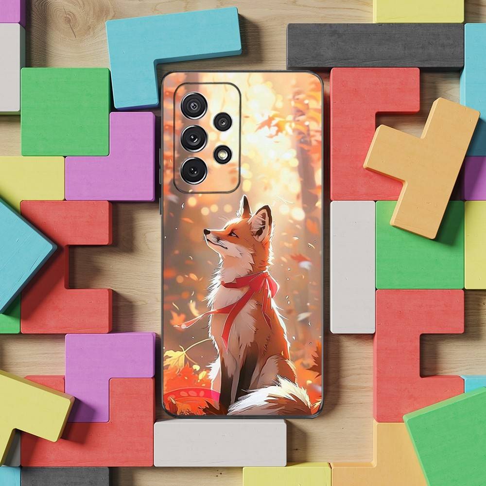 

Cute Fox Cartoon Phone Case For Samsung S22,S21,S20,S10,S9,S25,S24,S23,Ultra,FE,Plus,Lite,Soft Silicone Black SamsungS25ULTRA