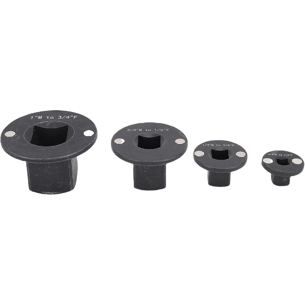 4PCS Insert Low Contour Impact Socket Adapter Set, Magnetic Socket Adapter Set, Drive Reducing 1in M-3/4in F 3/4 in M-1/2in F 1/2in M-3/8in F 3/8in