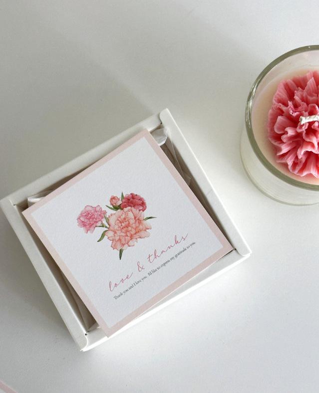 Mother s Day & Teacher s Day Greeting Cards with Square Flower Gift Box Decor - 50 Sheets