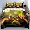 Cute Squirrel Forest Decor Set Multiple Sizes Kid'S And Adults' Bedroom Exquisite 3Pc Bedding Set, Gift
