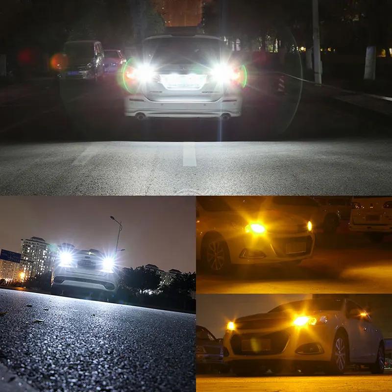 2PCS P21W 1156 BA15S 1157 BAY15D 3030chip 30SMD LED Bulbs Turn Signal Light 12V White Car Reverse Backup Parking Brake Lamp DRL