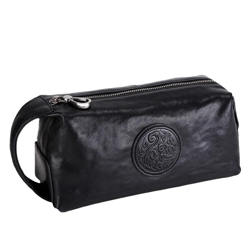 

Сумка-клатч из натуральной кожи большой емкости Grasp Baotou Layer Cowhide для мужчин в деловом стиле чёрный