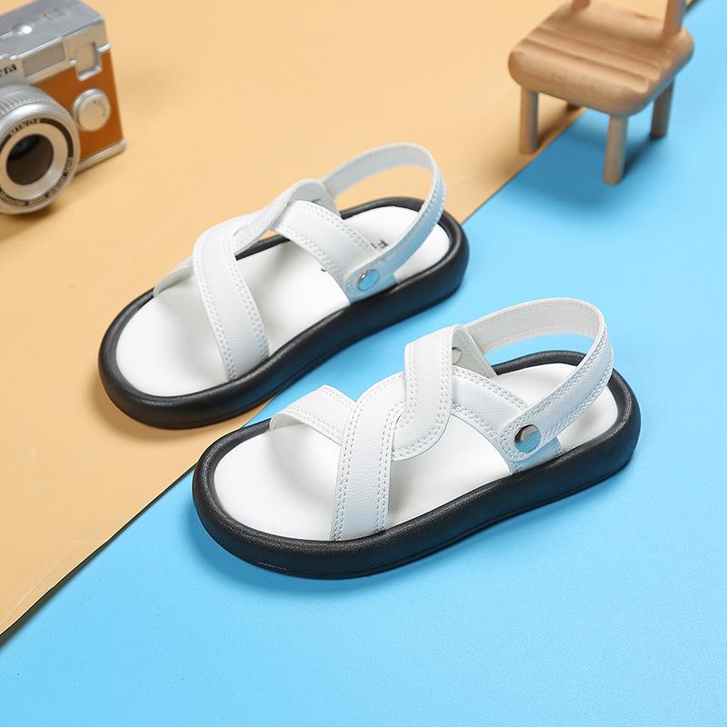 

Boys Girls Summer Soft Sole Casual Sports Sandals Two-Way Wear Beach Shoes Fashion Versatile size 21 белый