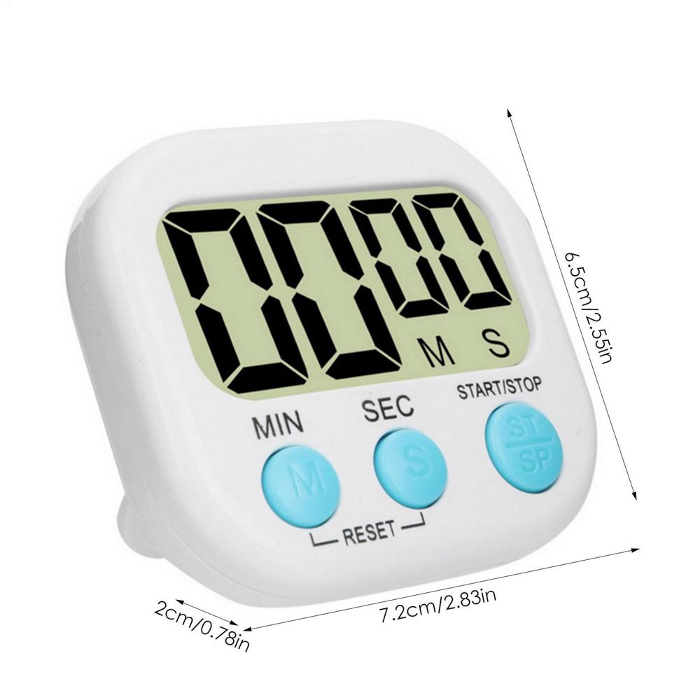 Digital Kitchen Timer Big Display Screen Strong Magnetic Backing Stand Cooking Baking Kids Classroom Teacher Game Timers белый